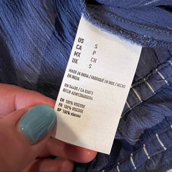 American Eagle Outfitters One Shoulder Striped Blouse size S - Picture 9 of 10